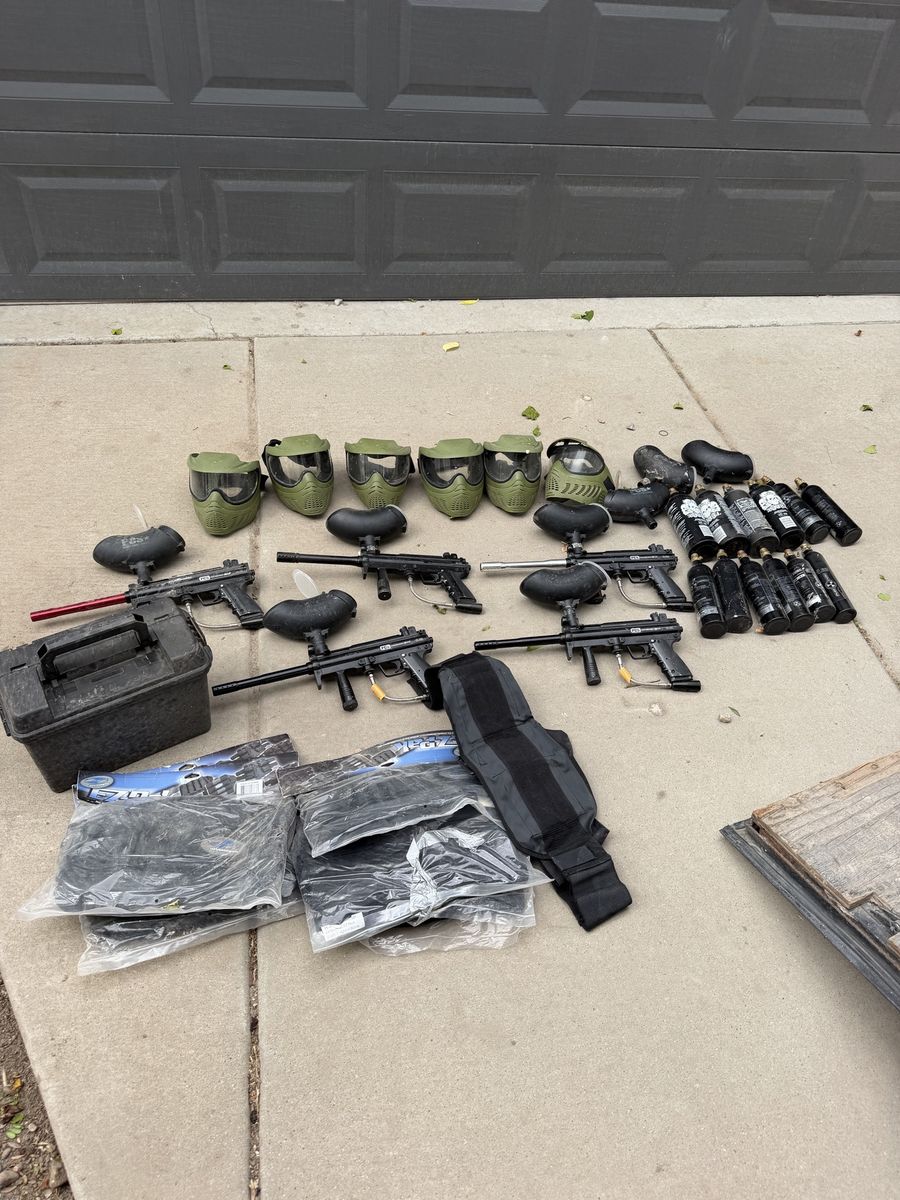 Paintball guns and tanks