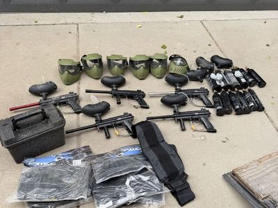 Paintball guns and tanks