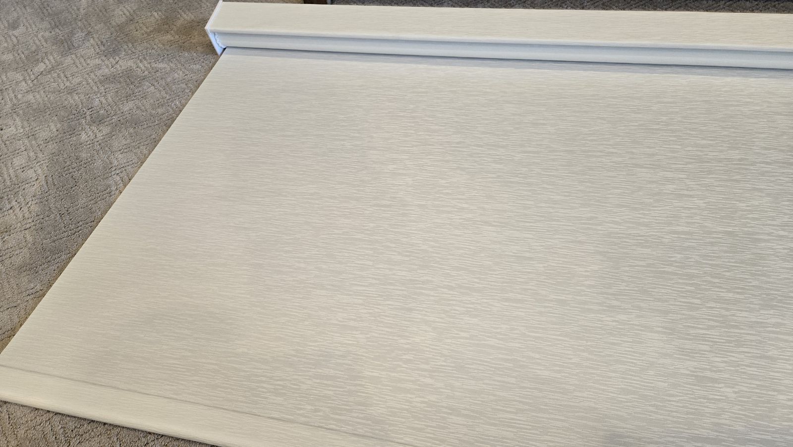 White Roller Shade Blind 58 5/8 x 58 1/2 with Valance and Brackets