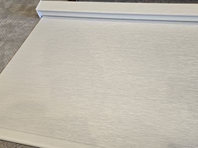 White Roller Shade Blind 58 5/8 x 58 1/2 with Valance and Brackets