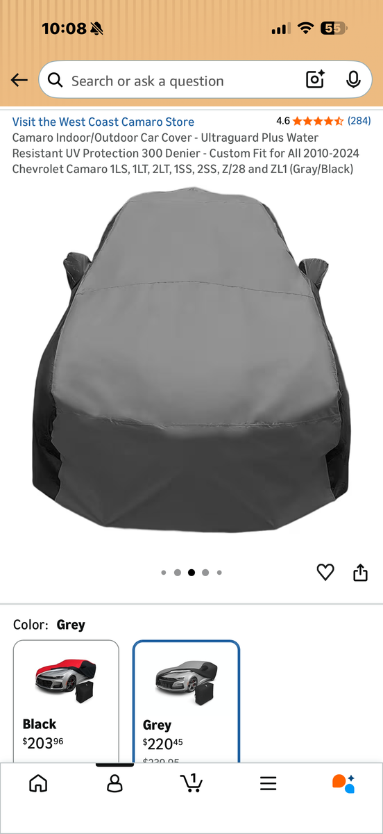 Camero car cover 2010-2015