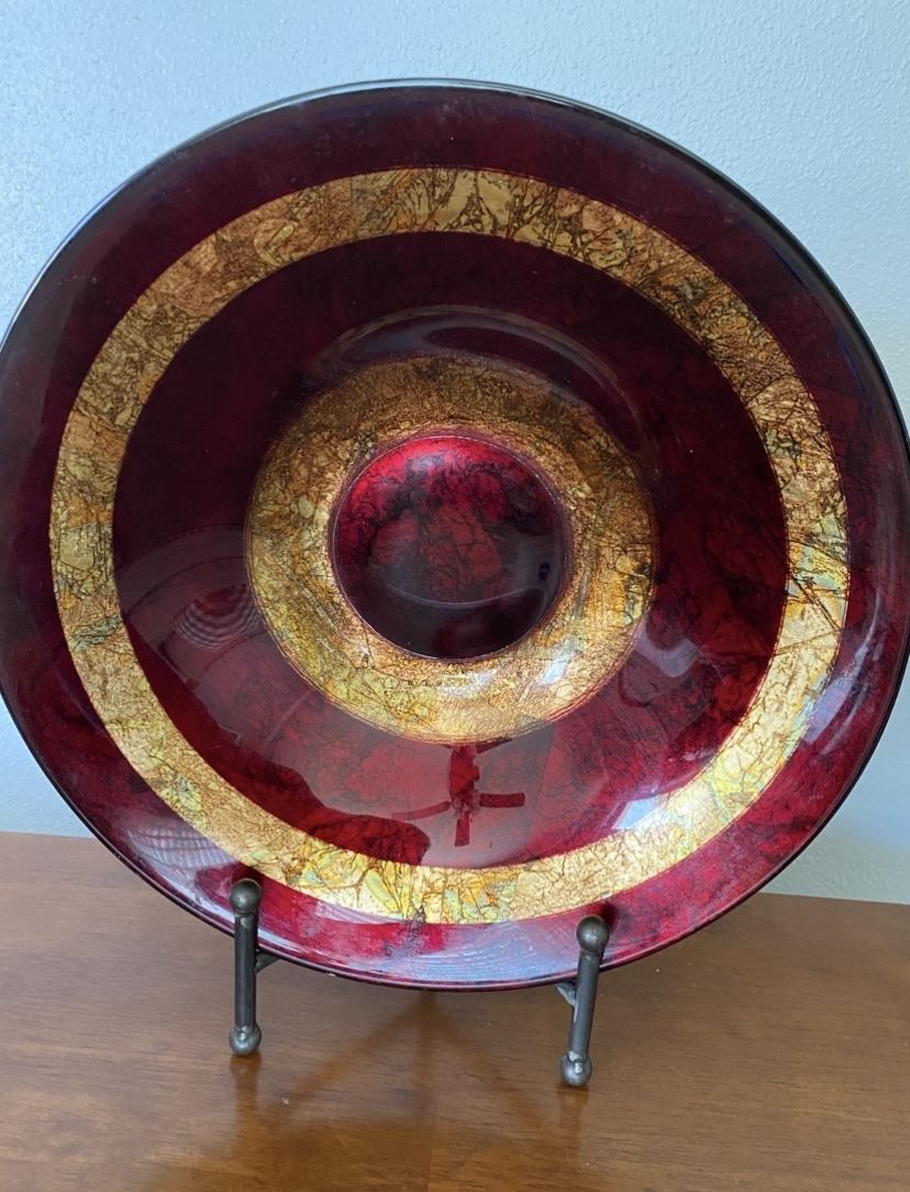 Italian Made Glass Bowl For Decor Or Kitchen Use