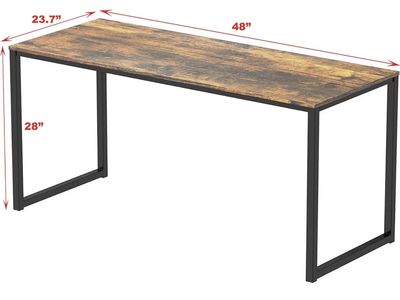 48" Industrial Wood & Metal Desk - Durable, Scratch-Resistant, Easy Assembly - Home Office Table