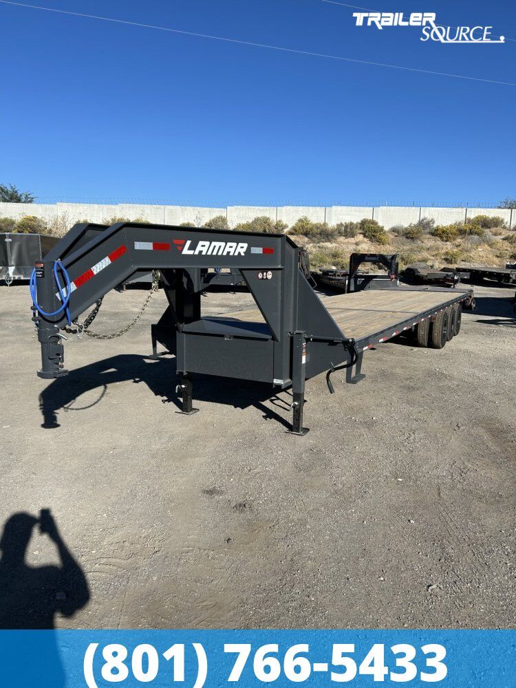 8.5x36 Lamar FG Gooseneck Equipment Trailer -  30K GVWR - Max Ramps