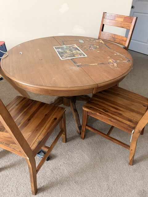 Round table and four chairs