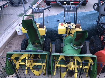 2 John Deere 826 model Snowblowers, $350