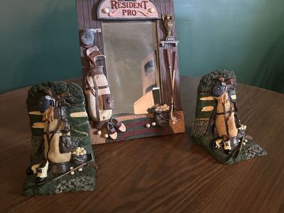 Golf Decor Mirror & Bookend Set