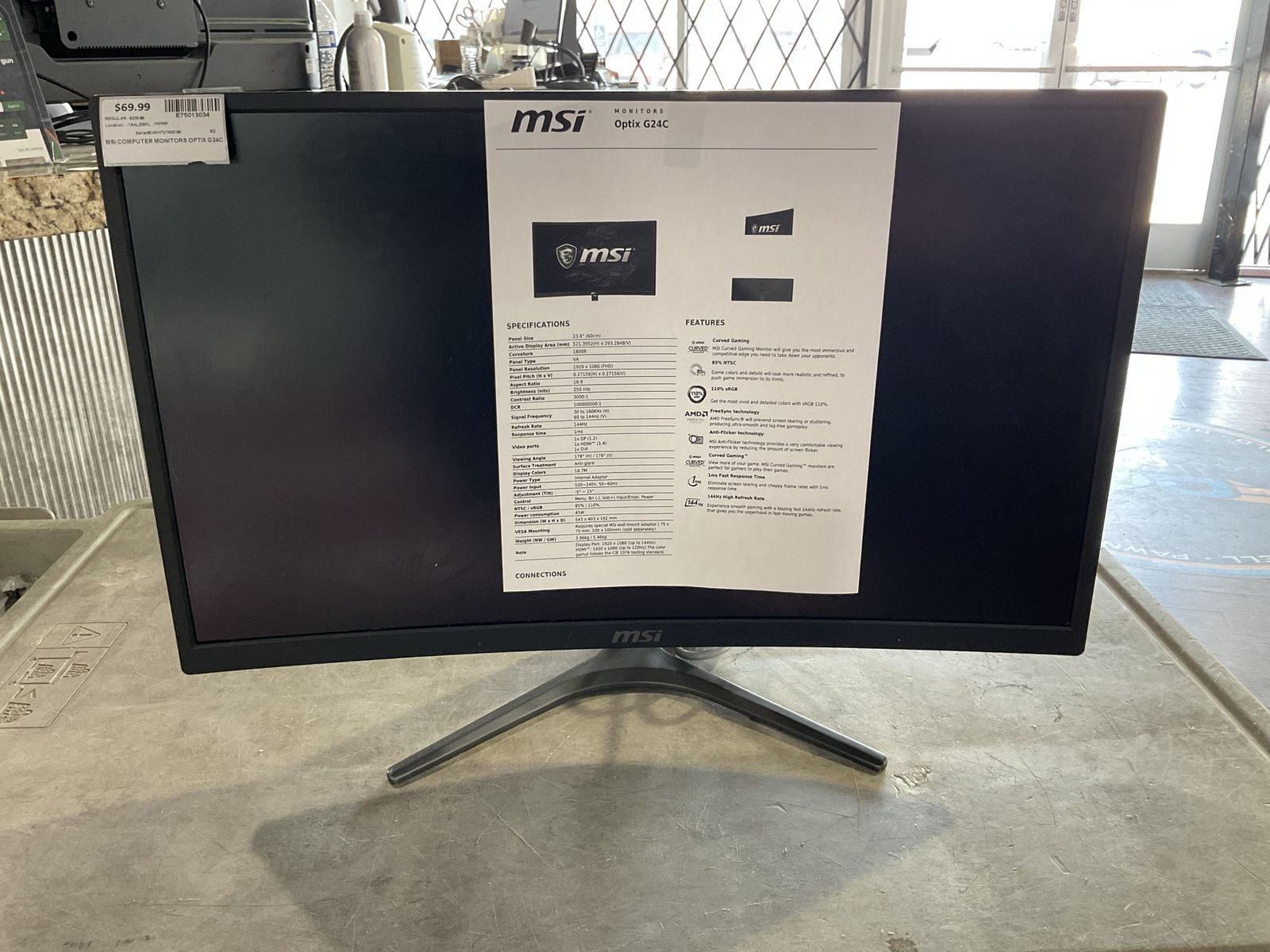MSI Computer Monitors OPTIX G24C E75013034