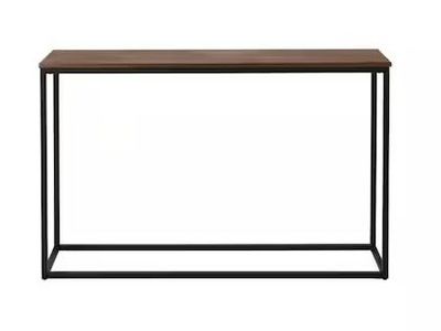 Black Metal Console Table with Wood Top