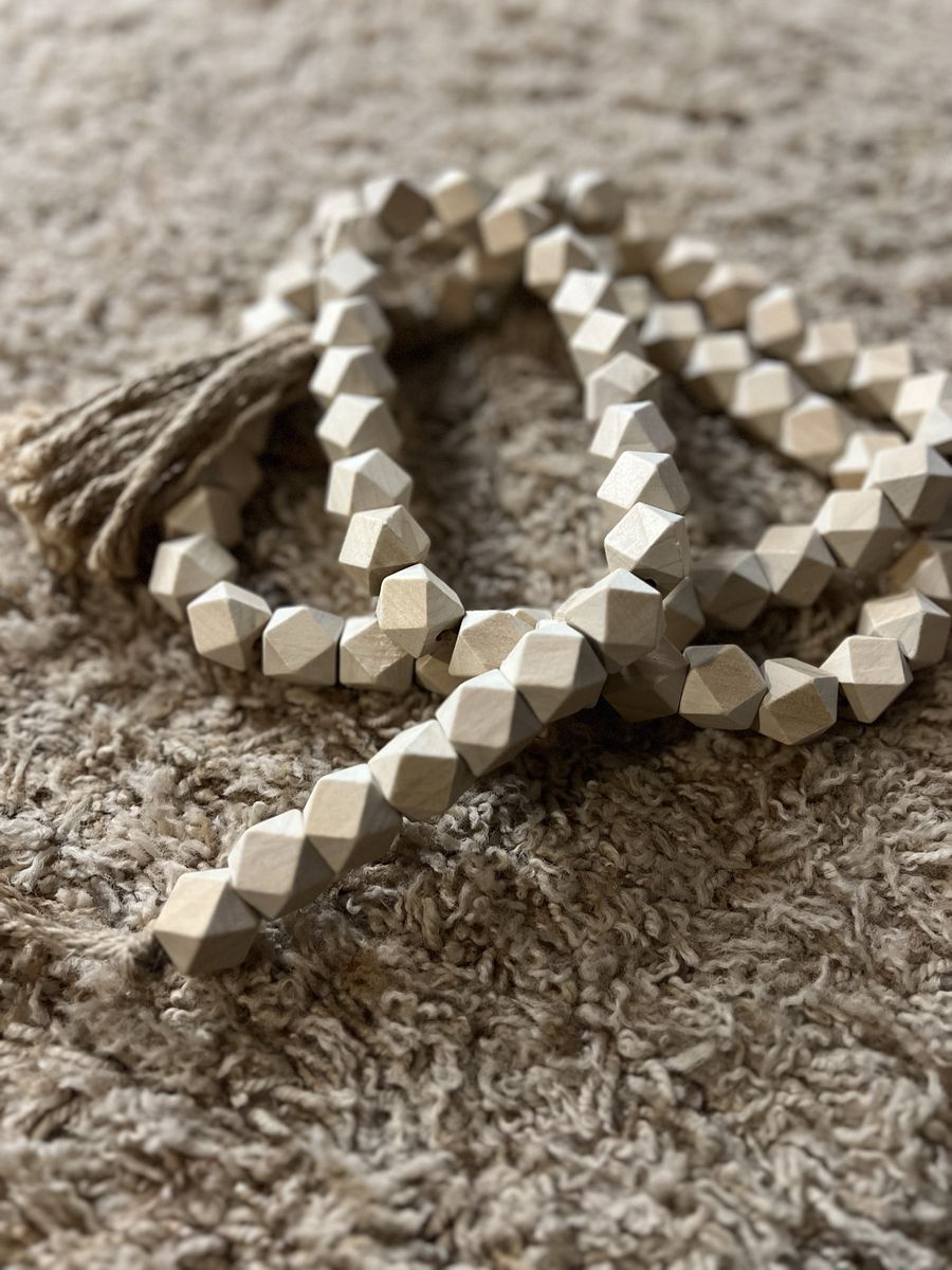 Geometric Wood Beaded Garland