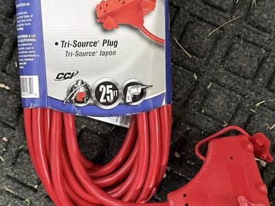 3 outlet 25 ft outdoor extension cord