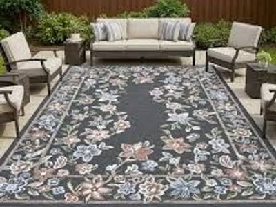 Laguna Indoor/Outdoor Area Rug, Beta Black, 7'10" x 10' 1961335 #106222