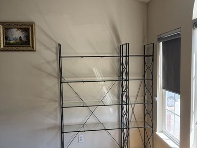 Large Metal & Glass Etagere Bookshelf