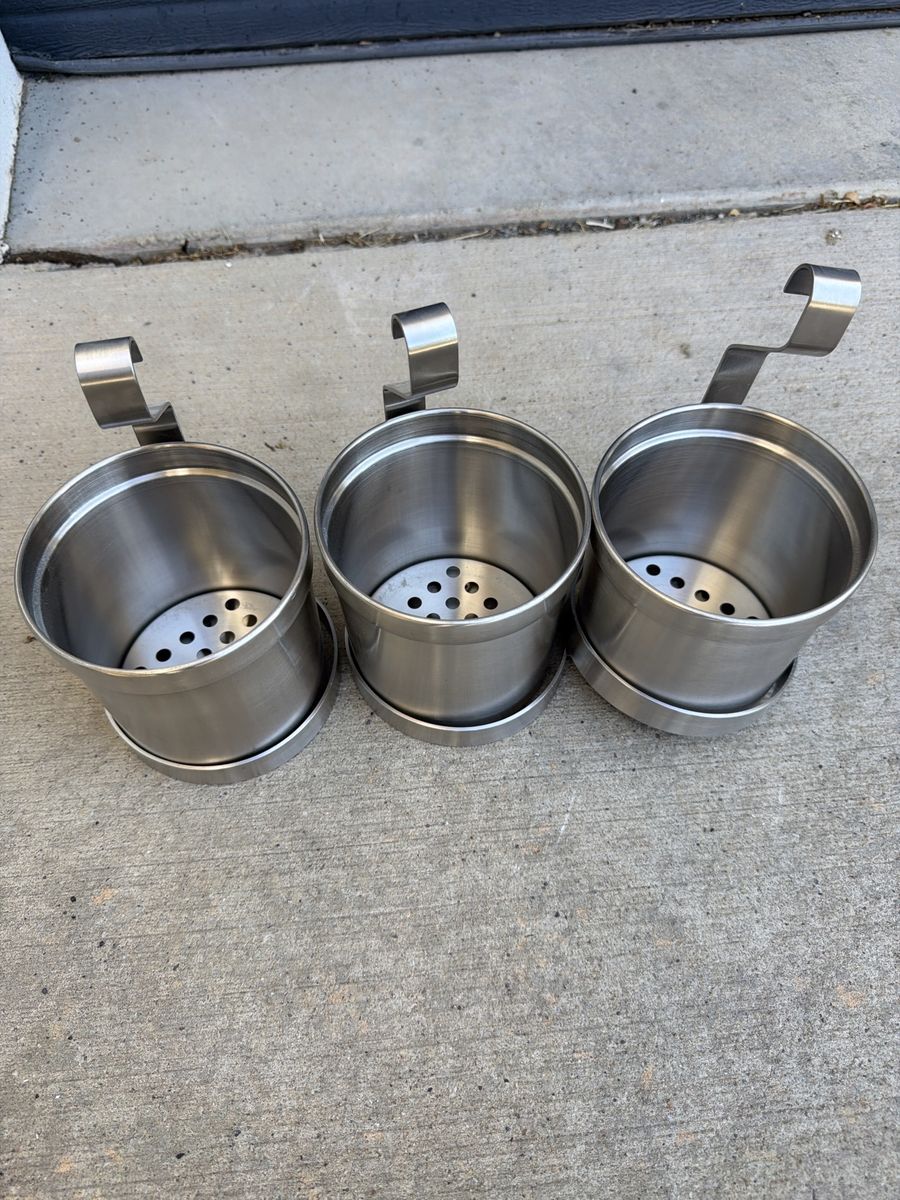 IKEA Grundtal Stainless Steel Cutlery Caddy / Organizer - Set of 3