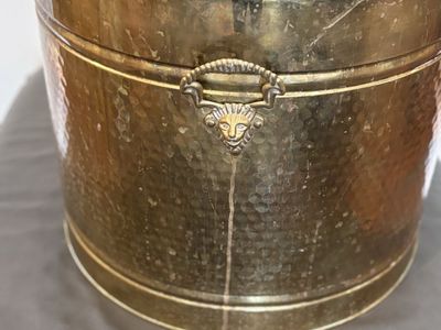 Very Large Vintage Brass Planter Pot 16x14