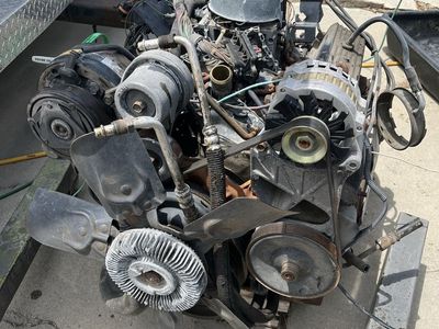 Chevy 350 Small Block V8 Engine with Alternator and Exhaust Manifolds - Used