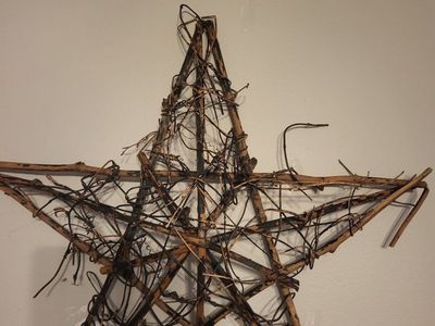 Rustic Twig Star Wall Hanging - Farmhouse Decor set of 2