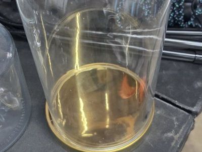 IKEA HÄRLIGA Glass Cloche Dome with Gold Base Display Bell Jar, Model 503.439.39