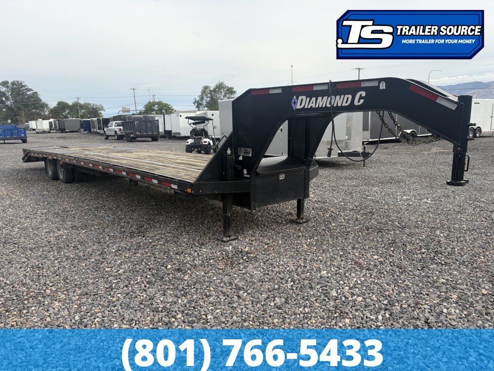 8.5x40 Diamond C FMAX 212 Equipment Trailer - 25.9K GVWR - Hydraulic Jack(s), Max Ramps, Slide Track