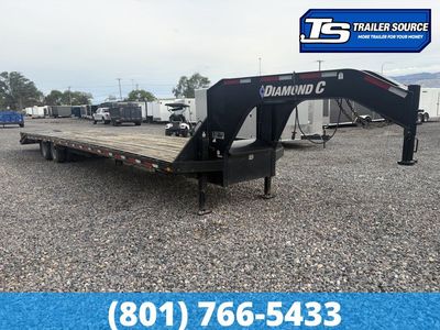 8.5x40 Diamond C FMAX 212 Equipment Trailer - 25.9K GVWR - Hydraulic Jack(s), Max Ramps, Slide Track