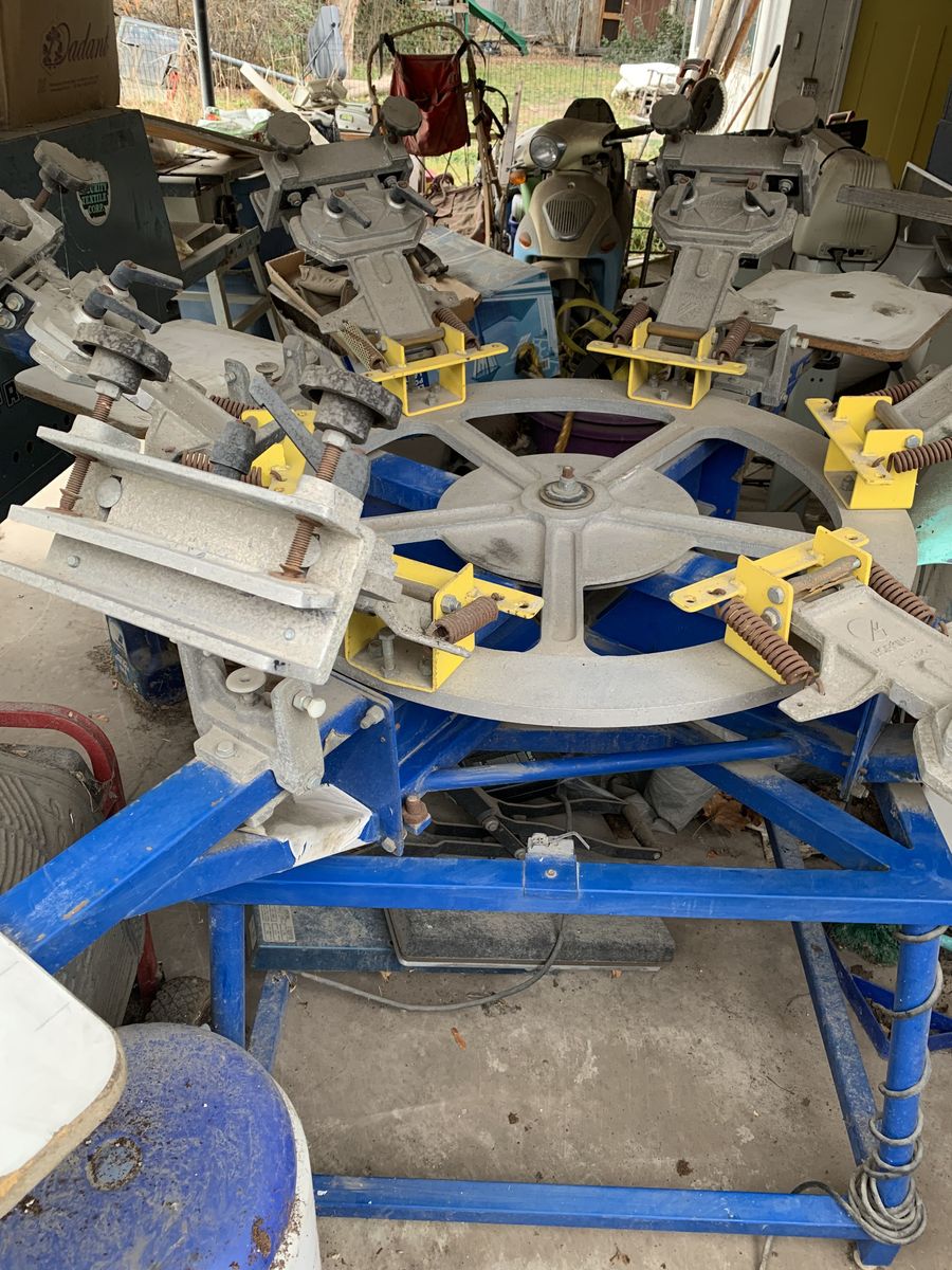 Riley Hopkins 4 station six color Screen Press