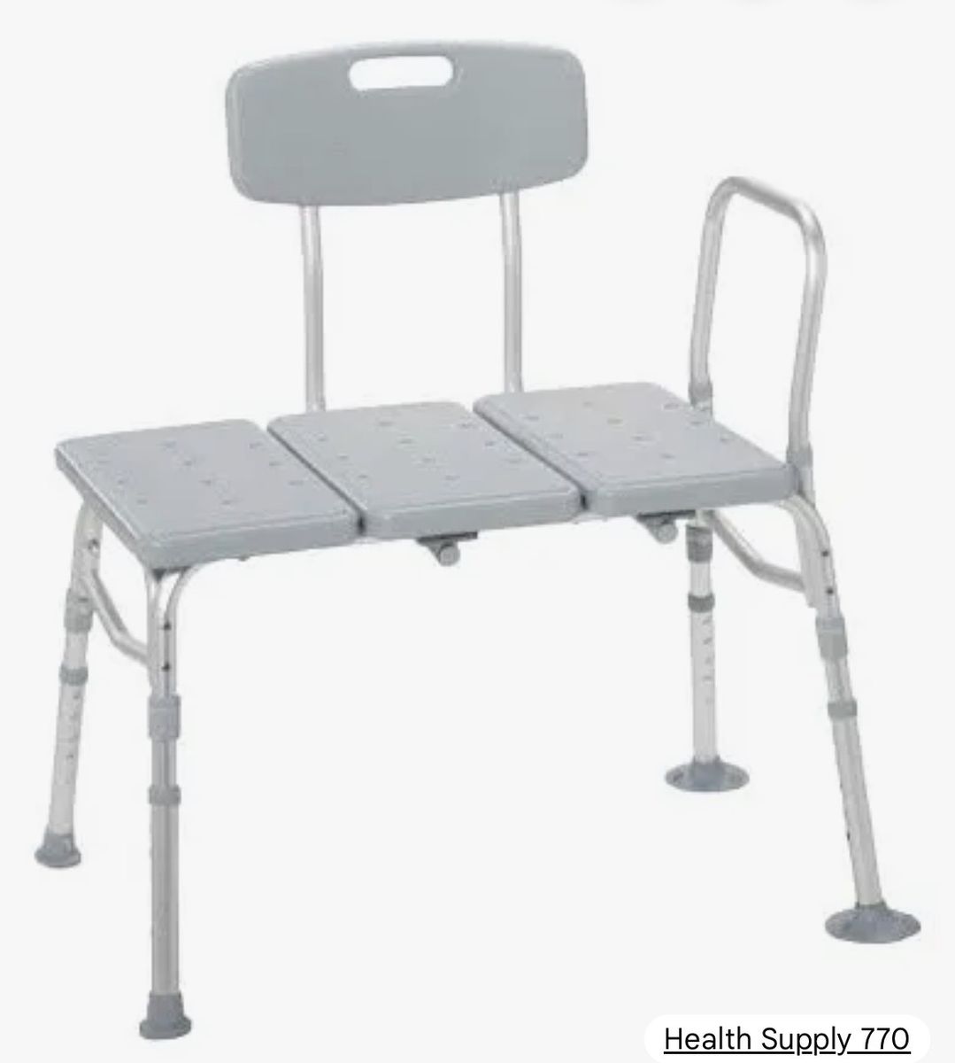 Drive Medical 12011KD-1 Plastic Tub Transfer Bench with Adjustable Backrest
