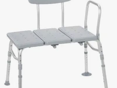Drive Medical 12011KD-1 Plastic Tub Transfer Bench with Adjustable Backrest