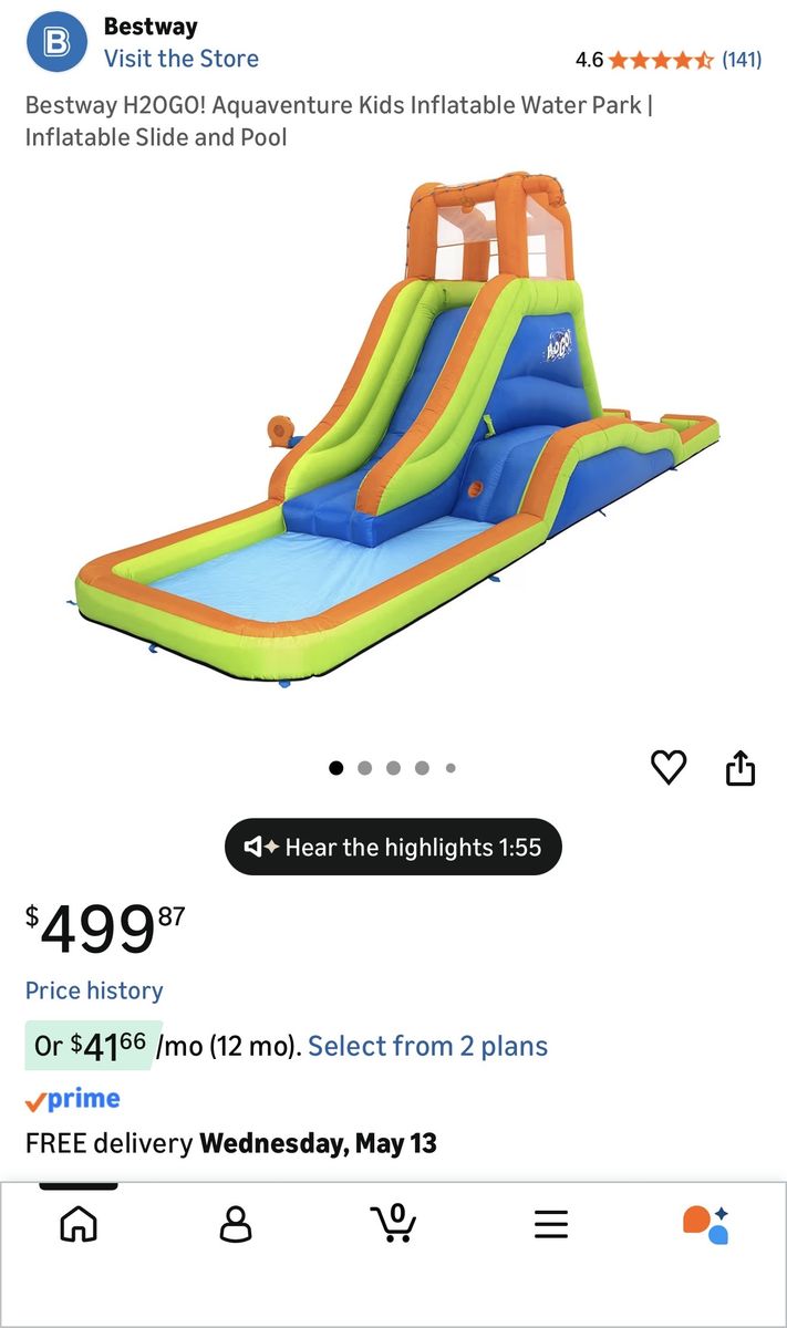 Blow up water slide