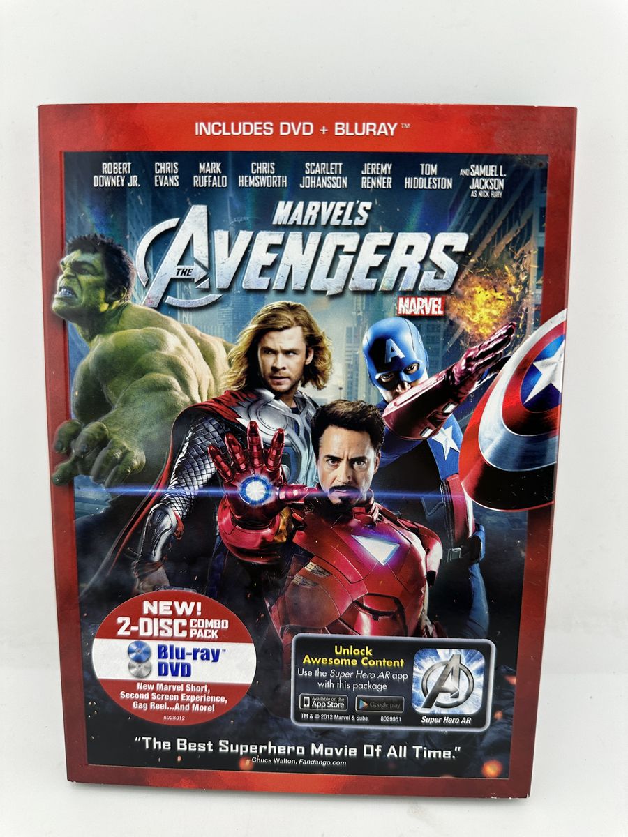 Marvel's The Avengers Blu-ray DVD 2-Disc Combo w/ Slipcover Robert Downey Jr