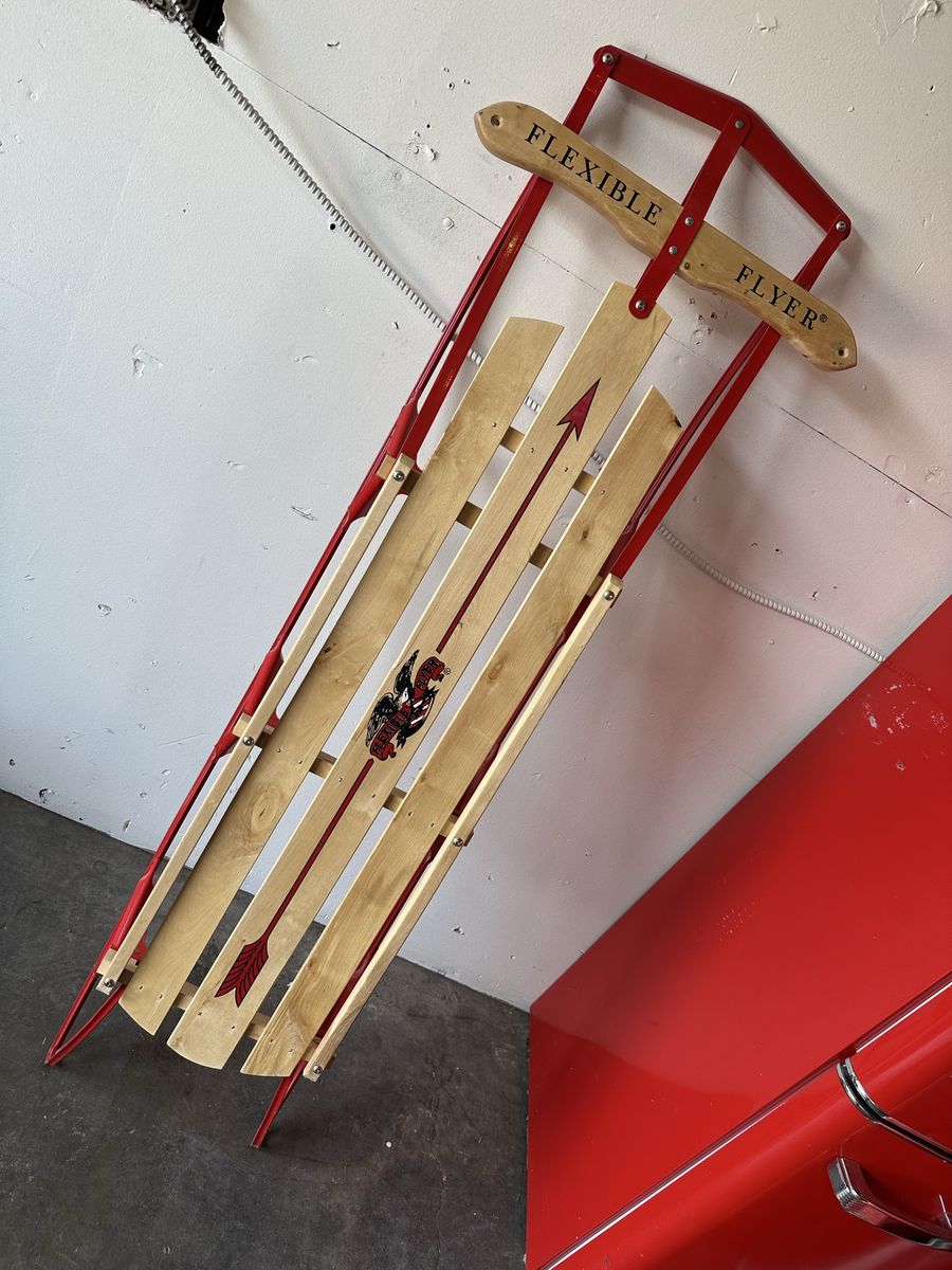 Flexible Flyer 1060 Metal Runner Steel & Wood Snow Slider Sled, 60 inch