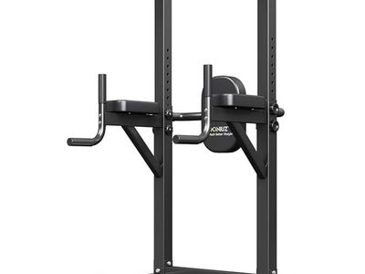 DONIUZ Power Tower Pull Up Bar and Dip Station, Multi-Function Home Gym, Height Adjustable, Black