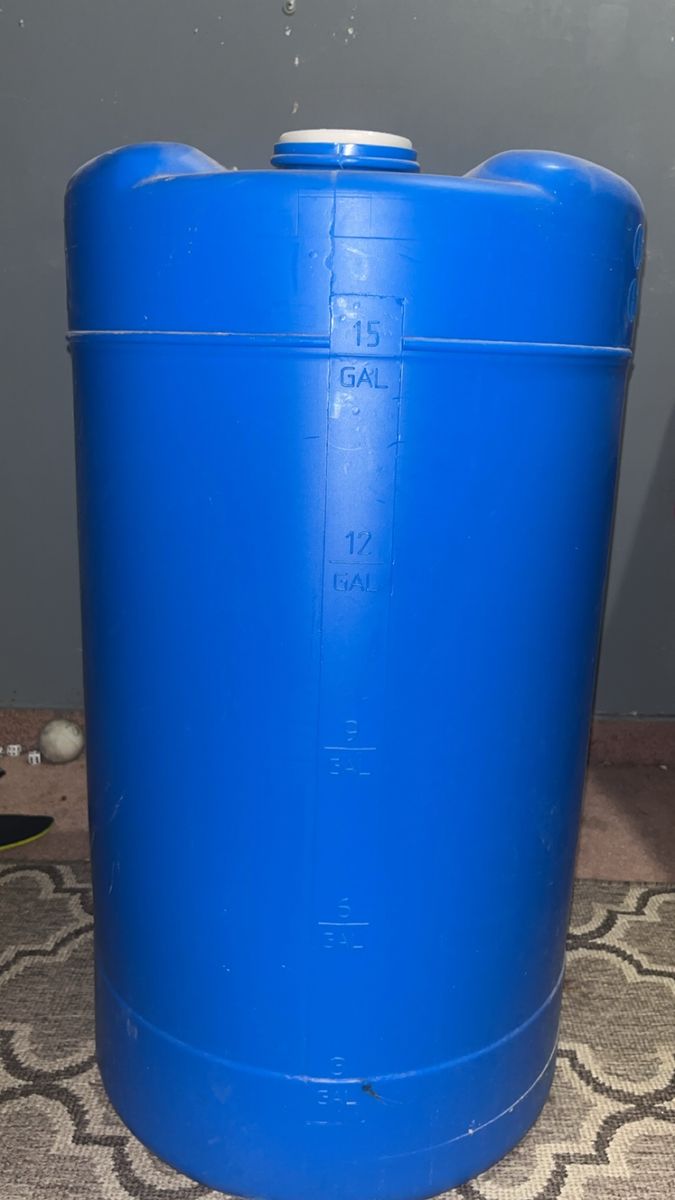 4 Blue Plastic 15-Gallon Water Storage Barrel Drum Container w/ Handle