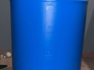 4 Blue Plastic 15-Gallon Water Storage Barrel Drum Container w/ Handle