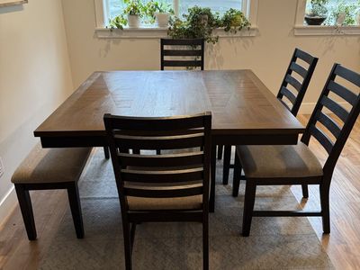 Dining Room Table with Chairs and Bench