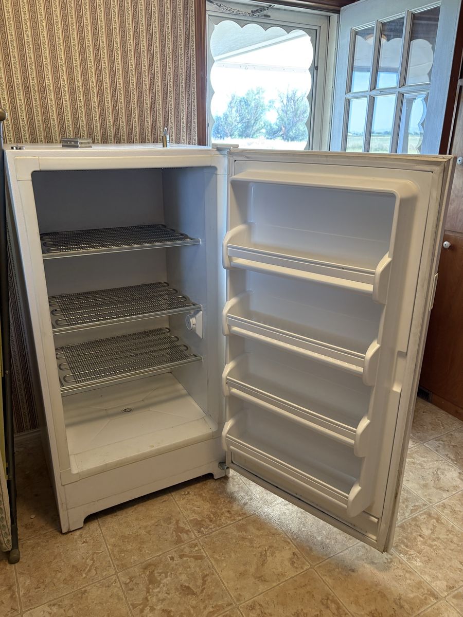 Frigidaire White Upright Freezer - Vintage/Antique Model, Works Great