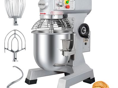 LEEVOT 15QT Commercial Food Stand Mixer - Dough Mixer, Planetary Mixer with 3 Attachments