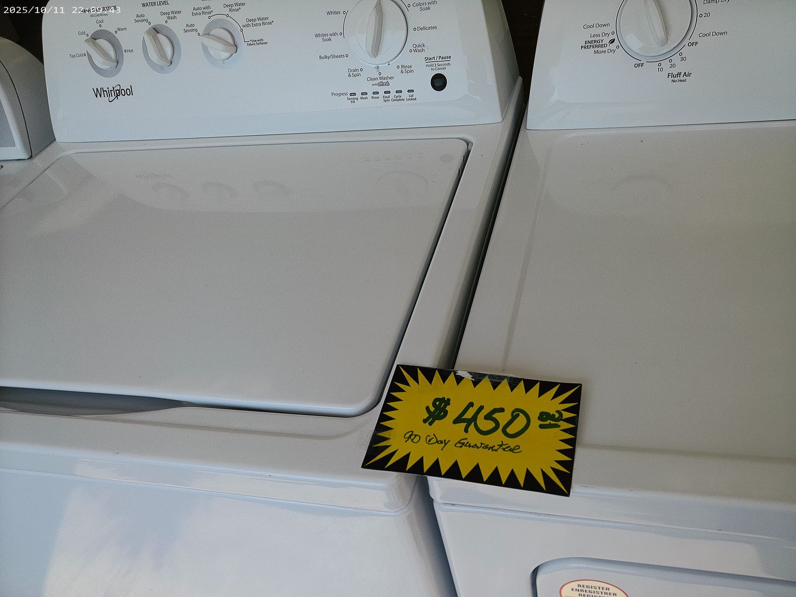 Whirlpool High Efficiency Washer and Electric Dryer~90 Day Guarantee