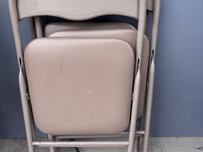 3 Folding Chairs With Padded Seats