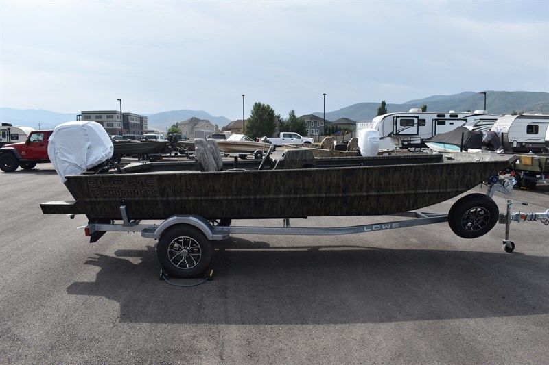 2025 Lowe Rough Neck 1860 Side Console with a 90HP Mercury Engine and Trailer