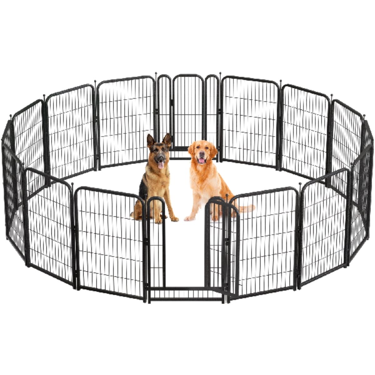 NEW Metal Dog Playpen, 40 Inch Height 16 Panels, Large Dog Fence for Large/Medium/Small Dogs
