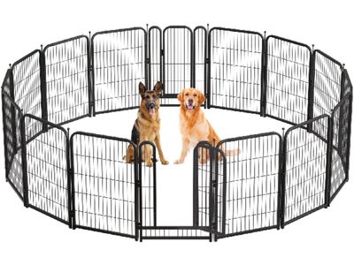 NEW Metal Dog Playpen, 40 Inch Height 16 Panels, Large Dog Fence for Large/Medium/Small Dogs