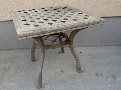 Small Metal Side Patio Table 18 T By 19 1/2