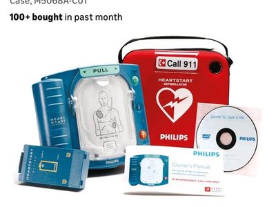 Phillips Heartstart Home AED defibrillator with slim carry case. M5068A-CO1
