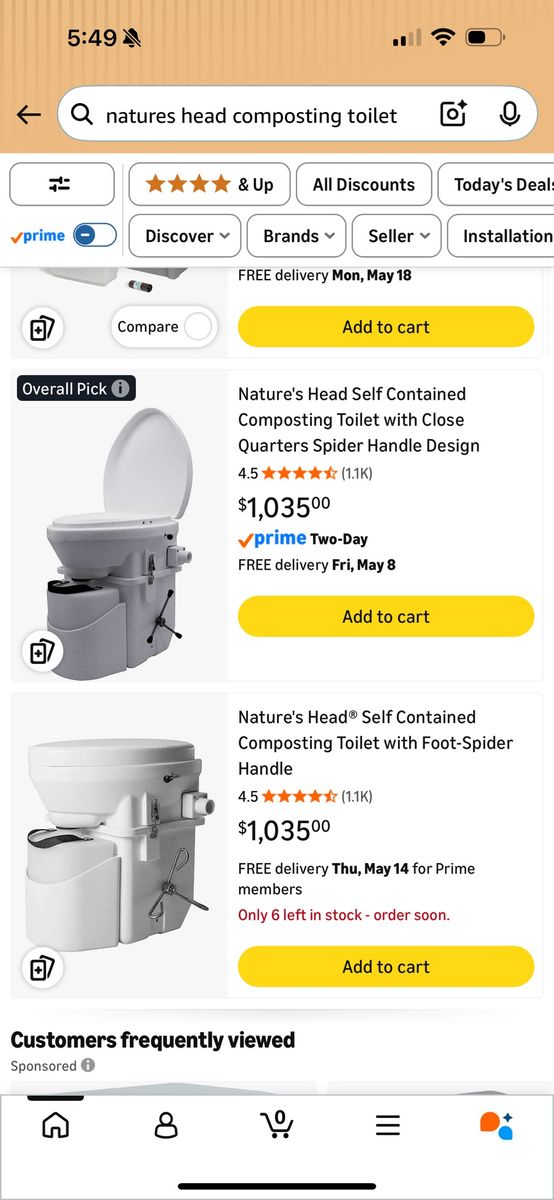 Brand New Natures Head Composting Toilet
