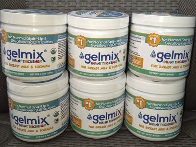 Gelmix Infant Thickener for Breast Milk & Formula - 6 Pack, 4.4oz (125g) each, Exp 12/2027
