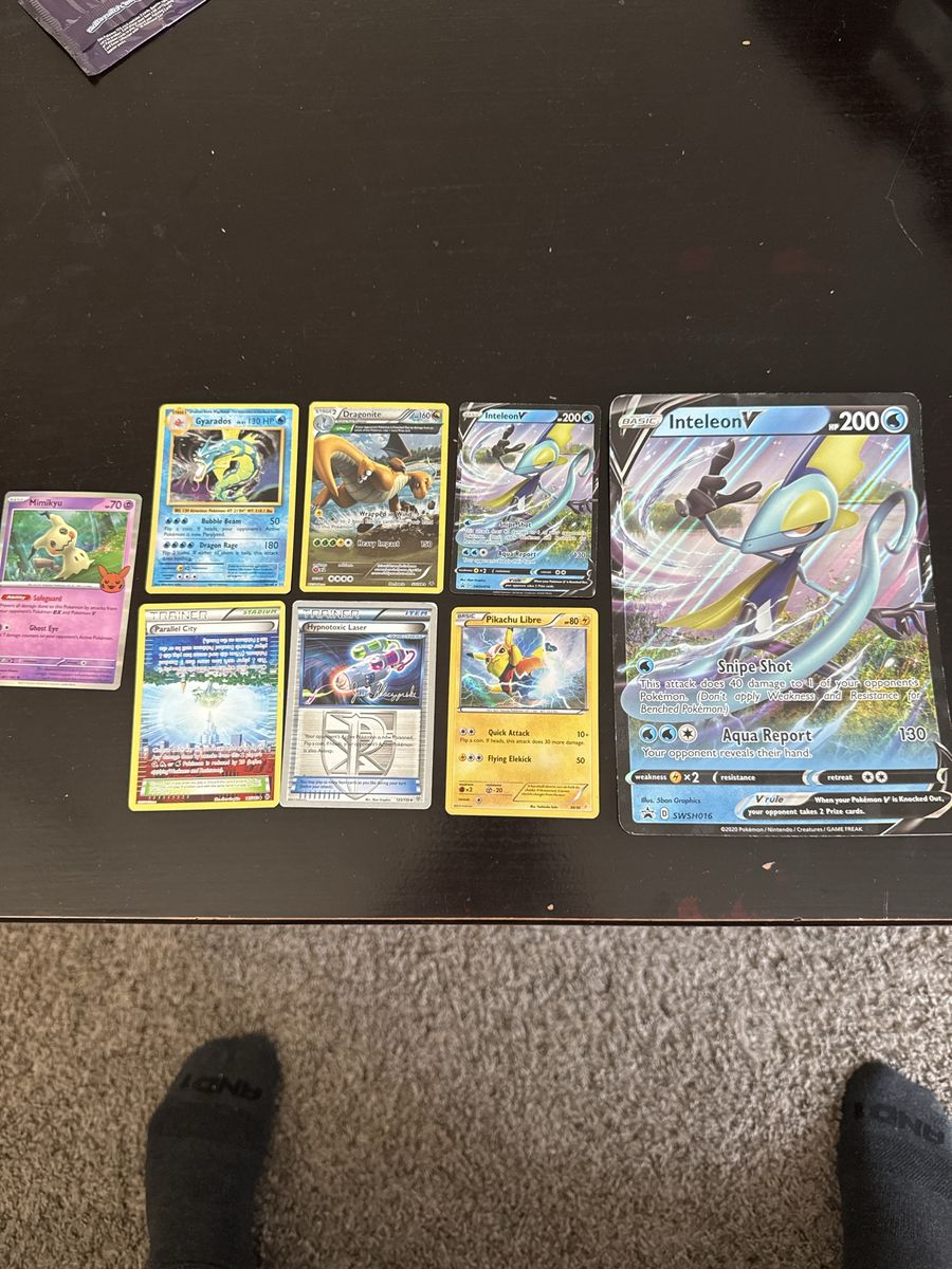 Pokemon TCG Card Lot - Pikachu Libre, Inteleon V Jumbo, Dragonite & More