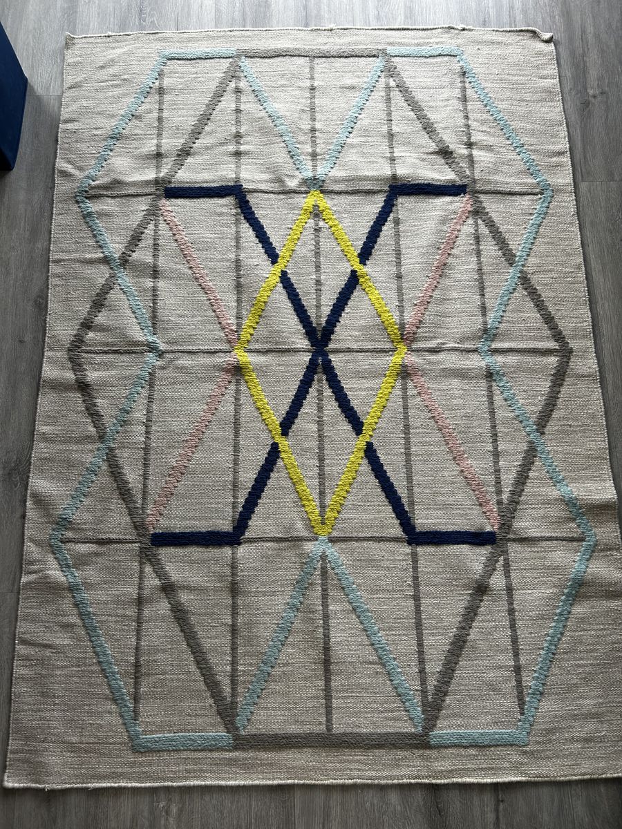 Ikea geometric pattern rug approx 4x6ft