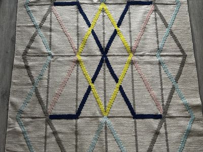 Ikea geometric pattern rug approx 4x6ft