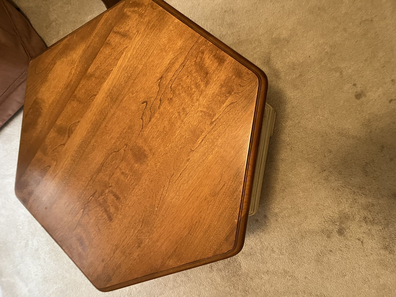 2-Piece Vintage Wood Table Set-Coffee Table+Matching Storage Side Table