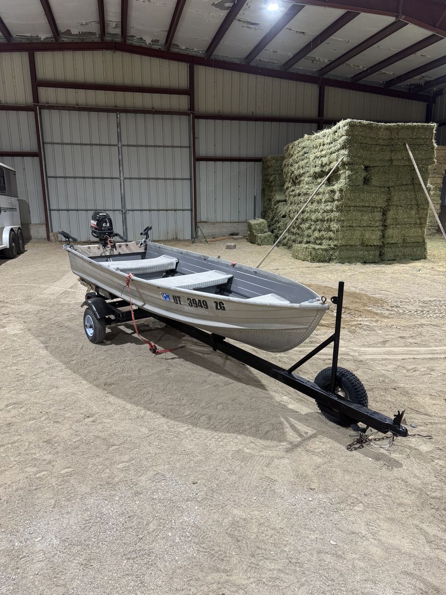 14ft Aluminum Fishing Boat + Trailer(OBO)
